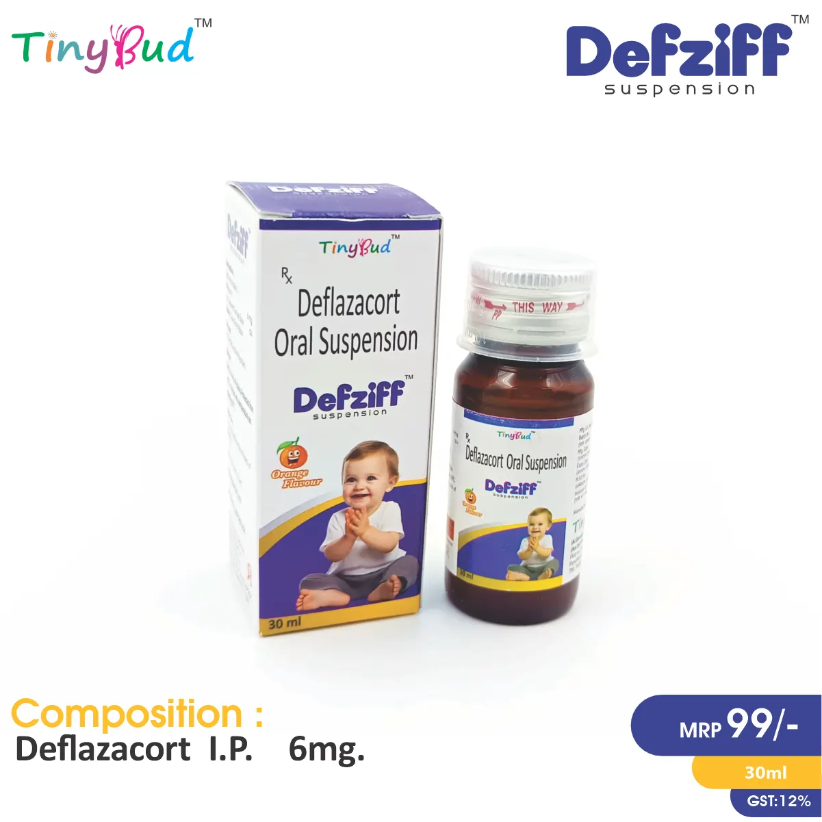 Deflazacort (6mg/5ml) Suspension at the best price in PCD Pharma Franchise for Corticosteroid, Anti-inflammatory.